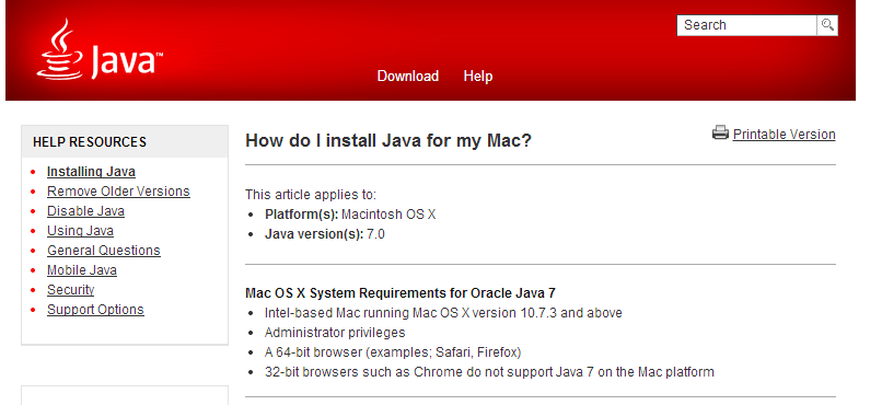 free download java for mac